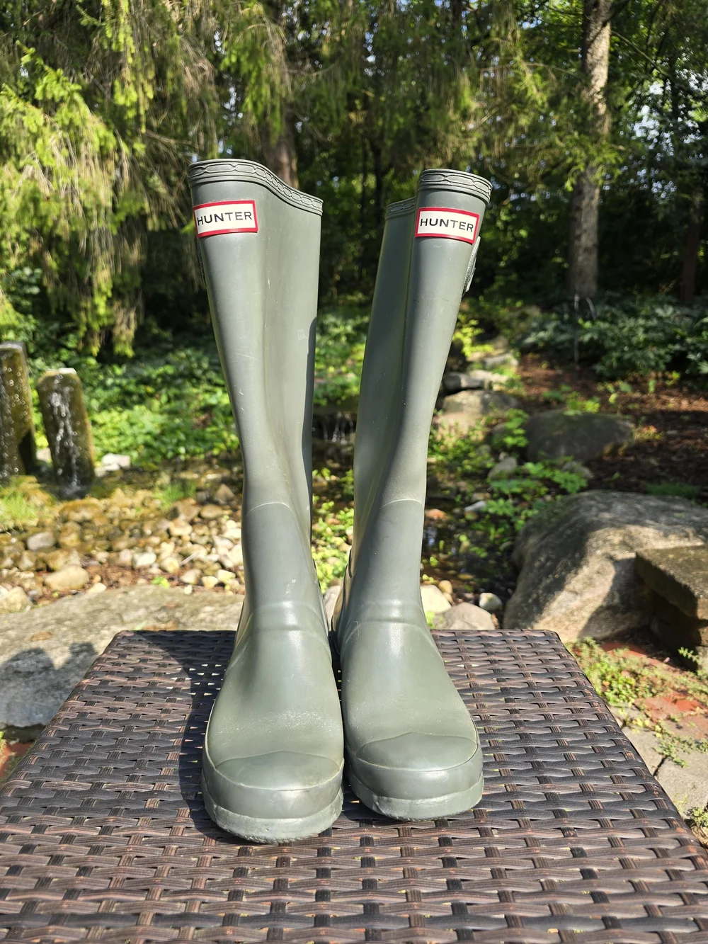 Hunter Women's  Grey Tall Rain Boots Size 7